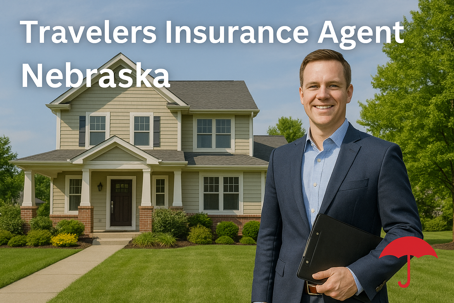 Travelers Insurance agent in Nebraska helping a family compare auto and home coverage