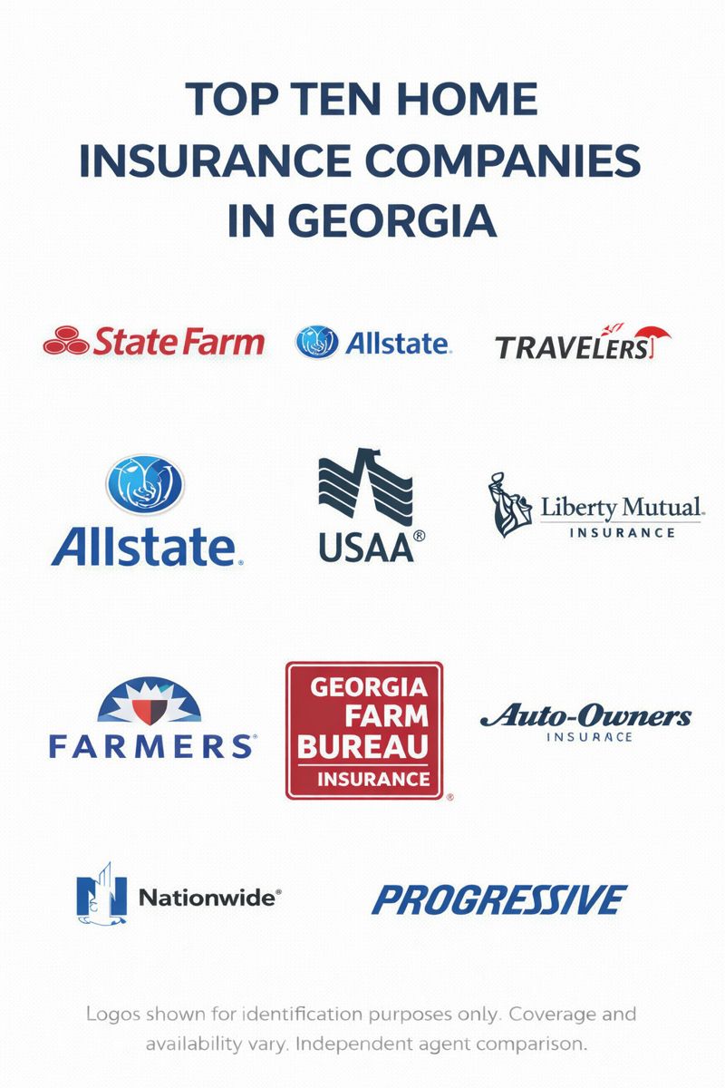 Georgia homes and neighborhoods representing different homeowners insurance company options
