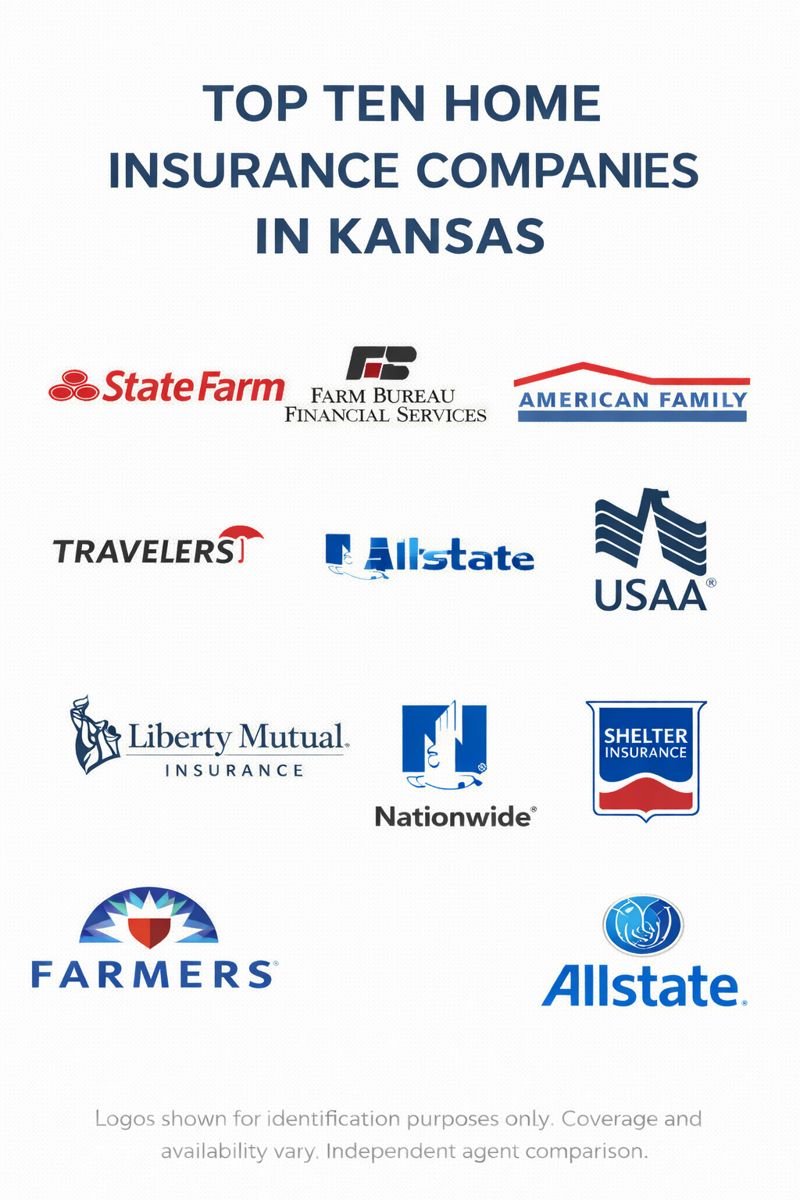 Kansas homeowners comparing home insurance companies, wind and hail deductibles, and coverage options