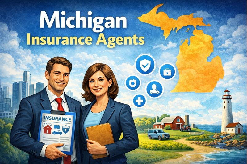 Michigan insurance agents helping clients compare auto, home, life, health, and business coverage across MI