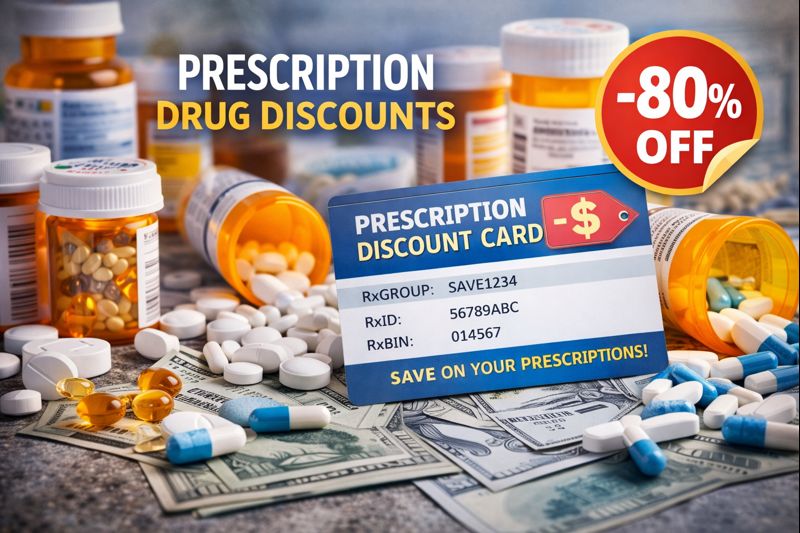Prescription drug discounts in 2026 comparing pharmacy prices, discount cards, and coverage options