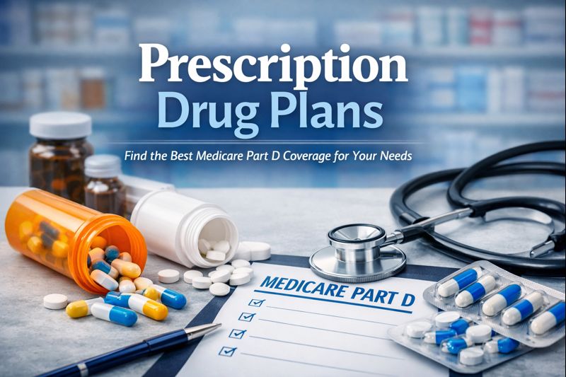 Medicare beneficiary reviewing a medication list and comparing Part D prescription drug plans for 2026