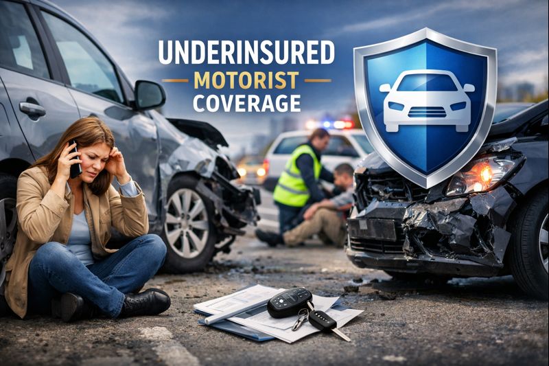 Underinsured motorist coverage guide showing how UIM protects drivers when the at-fault limits are too low