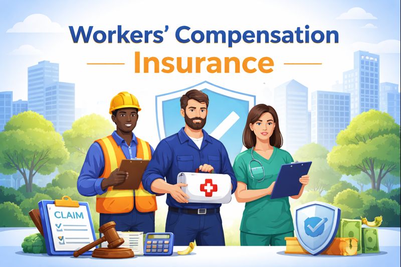 Workers’ compensation insurance guide for 2026 showing jobsite safety and coverage planning