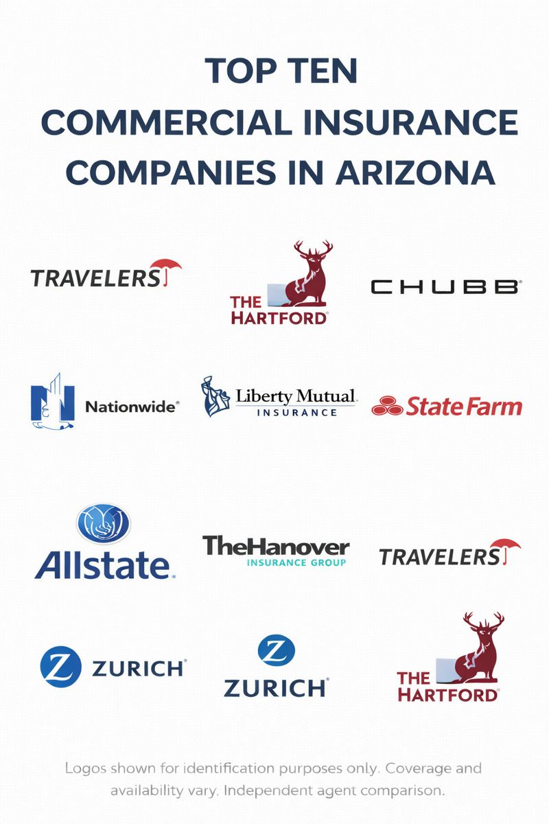 Arizona businesses and storefronts representing commercial insurance options and coverage comparisons