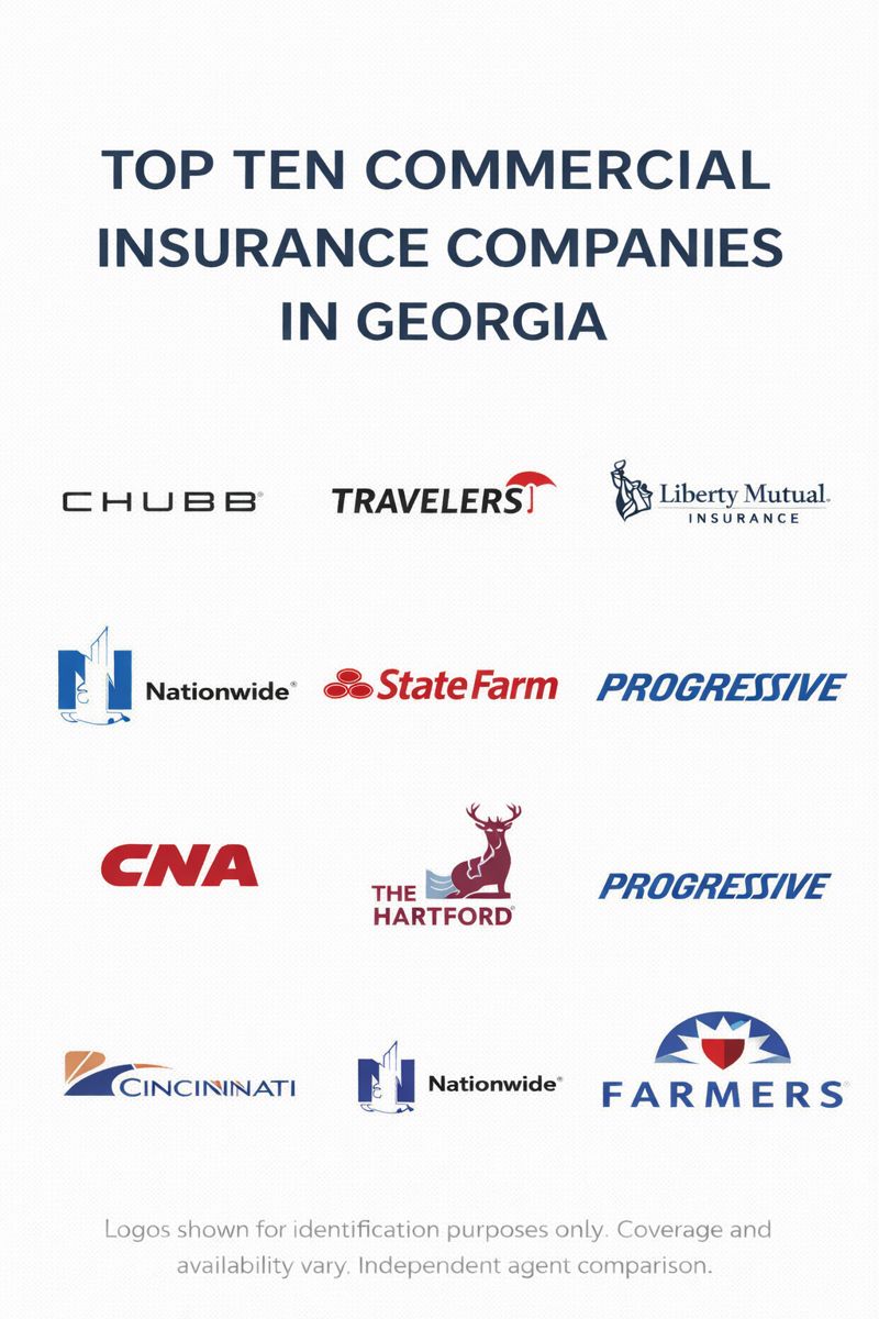 Georgia businesses and work vehicles representing commercial insurance coverage comparisons