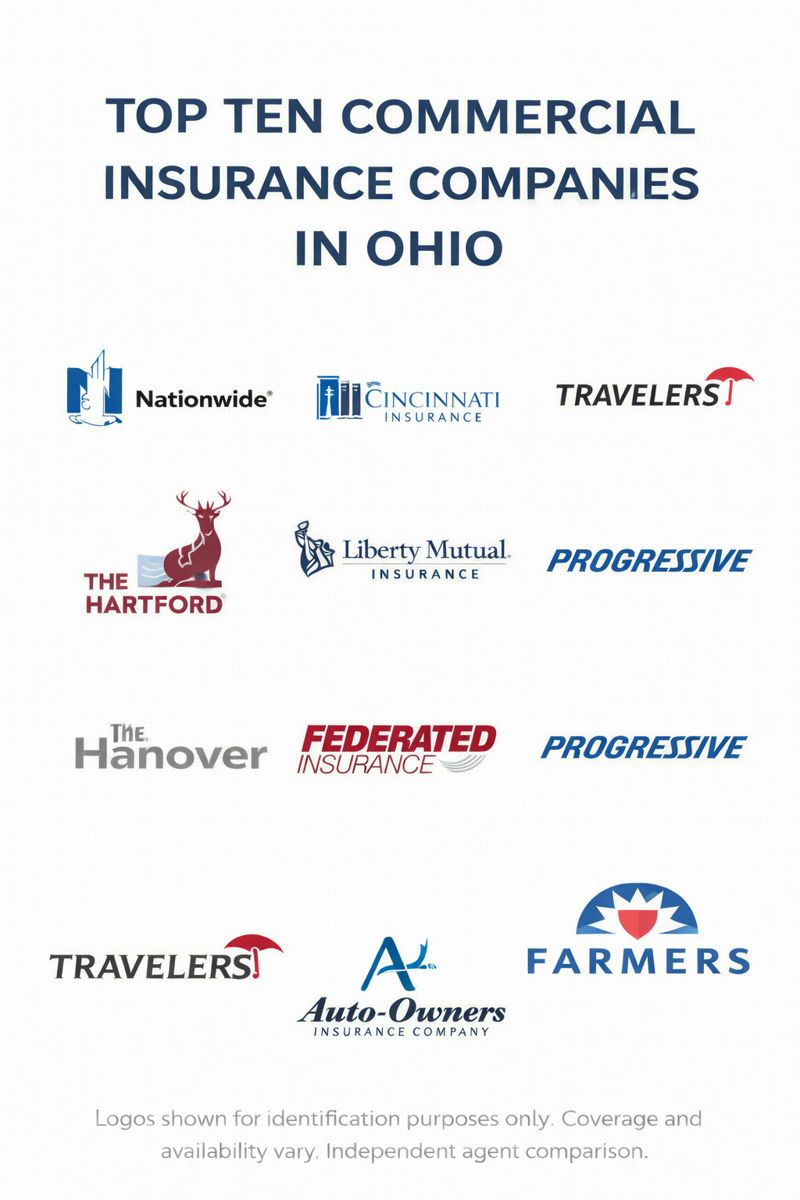 Ohio businesses and work vehicles representing commercial insurance coverage comparisons