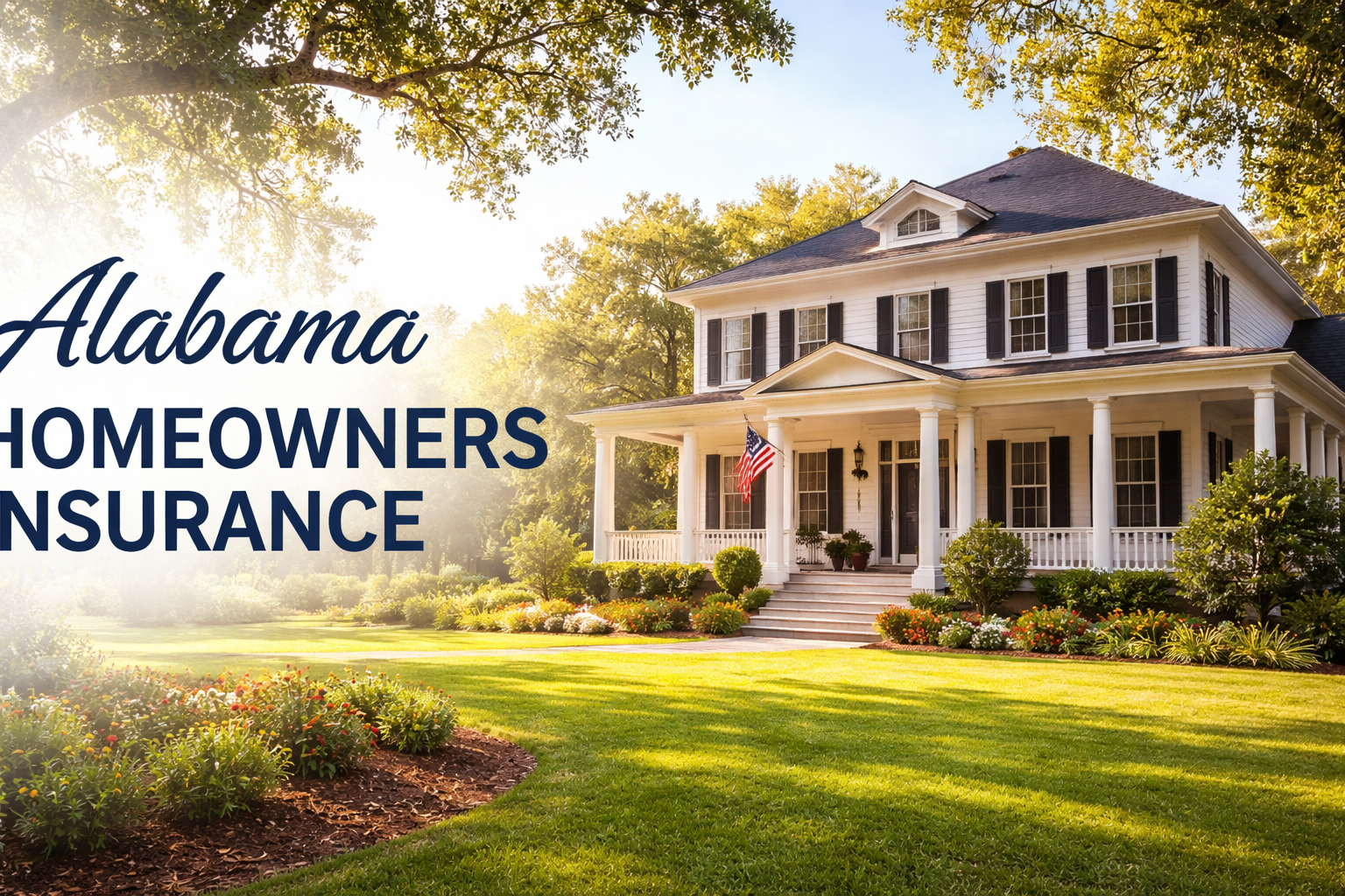 Alabama homeowners insurance guide for 2026 showing coverage options for storms, roofs, and replacement cost protection