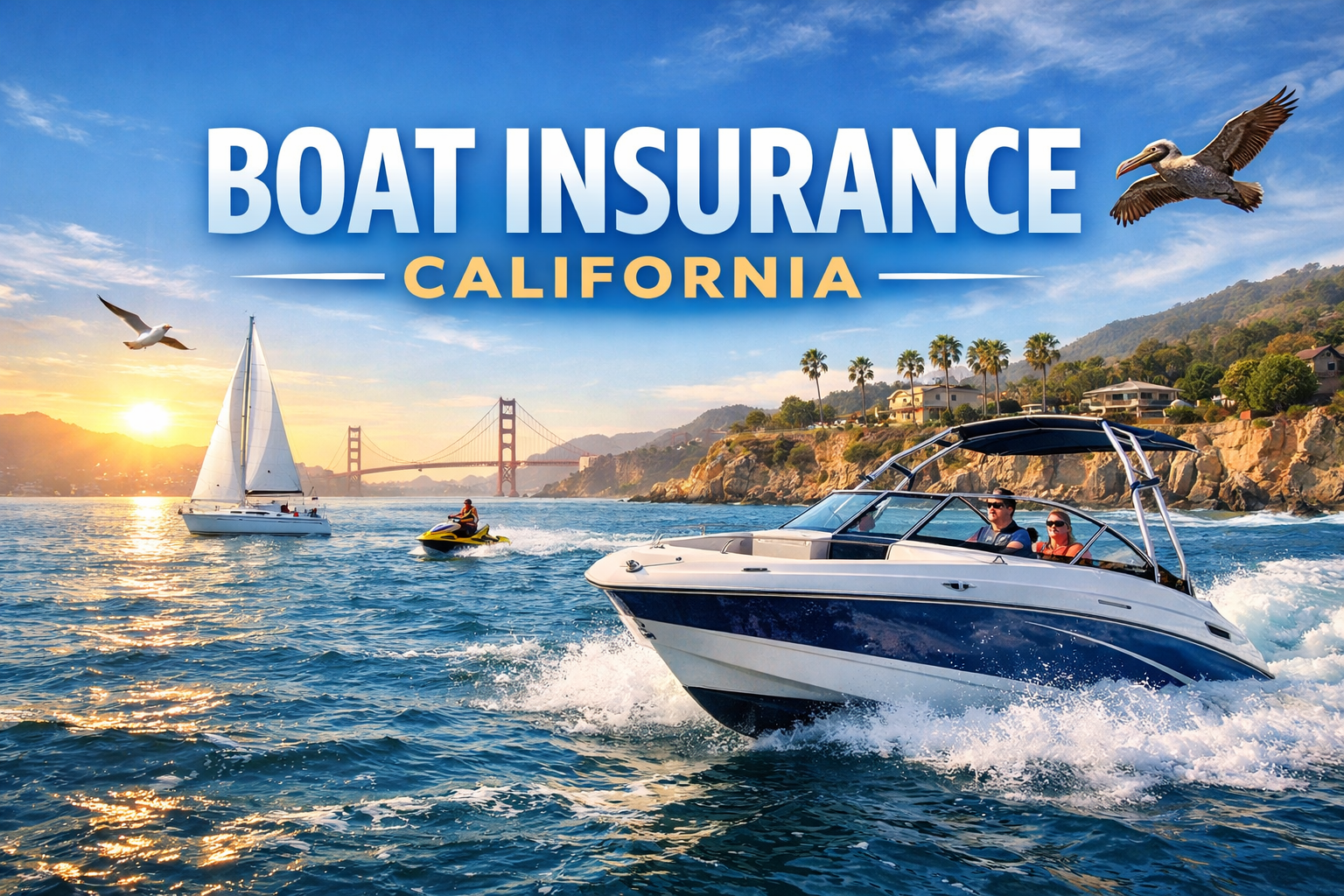 Boat insurance in California for 2026 with coverage options for coastal and lake boating