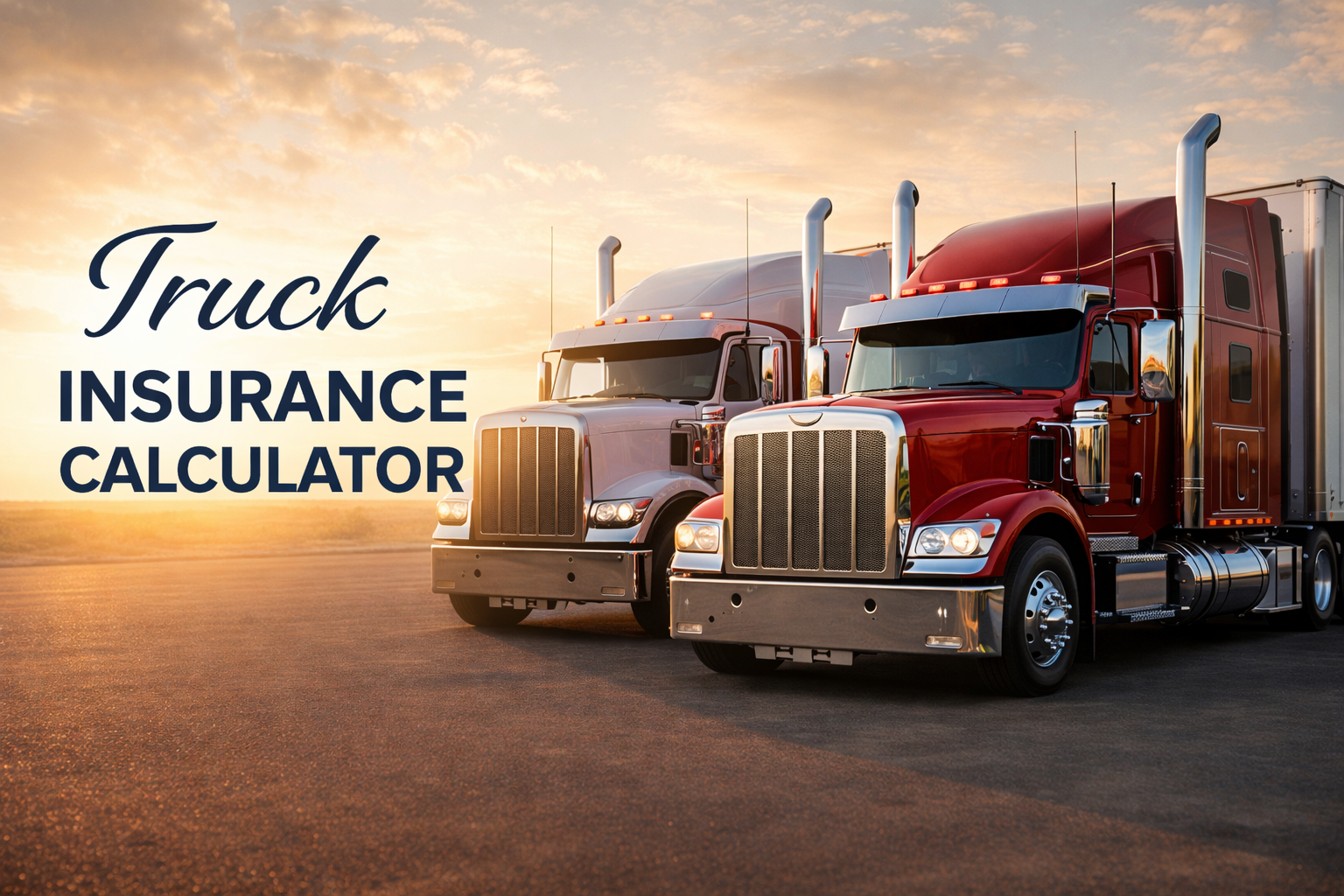 Truck insurance calculator estimating commercial auto premium range for work trucks and fleets