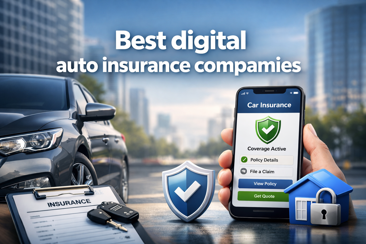 Best digital auto insurance companies for 2026 with mobile tools, claims features, and comparison guidance