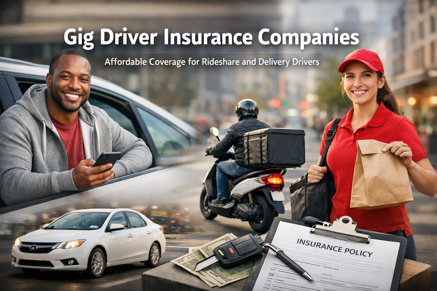 Gig driver insurance companies for 2026 with rideshare, delivery, and work-driving auto comparison guidance
