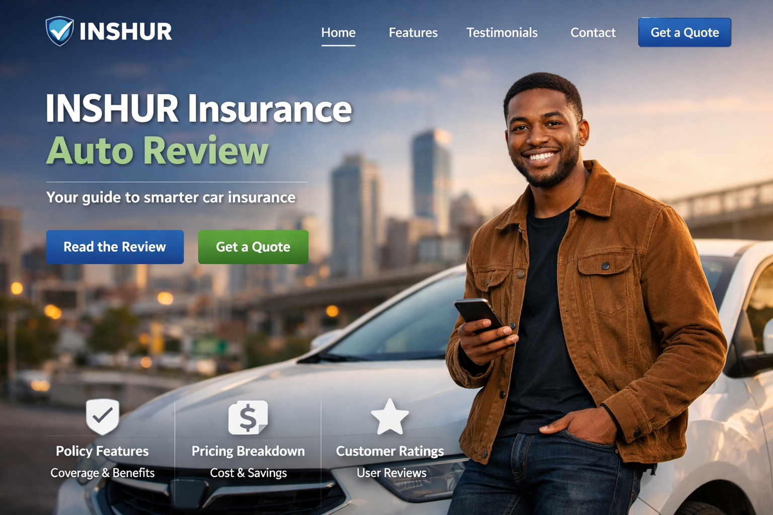 INSHUR insurance auto review for 2026 showing rideshare, livery, TLC, and delivery-focused digital auto coverage analysis