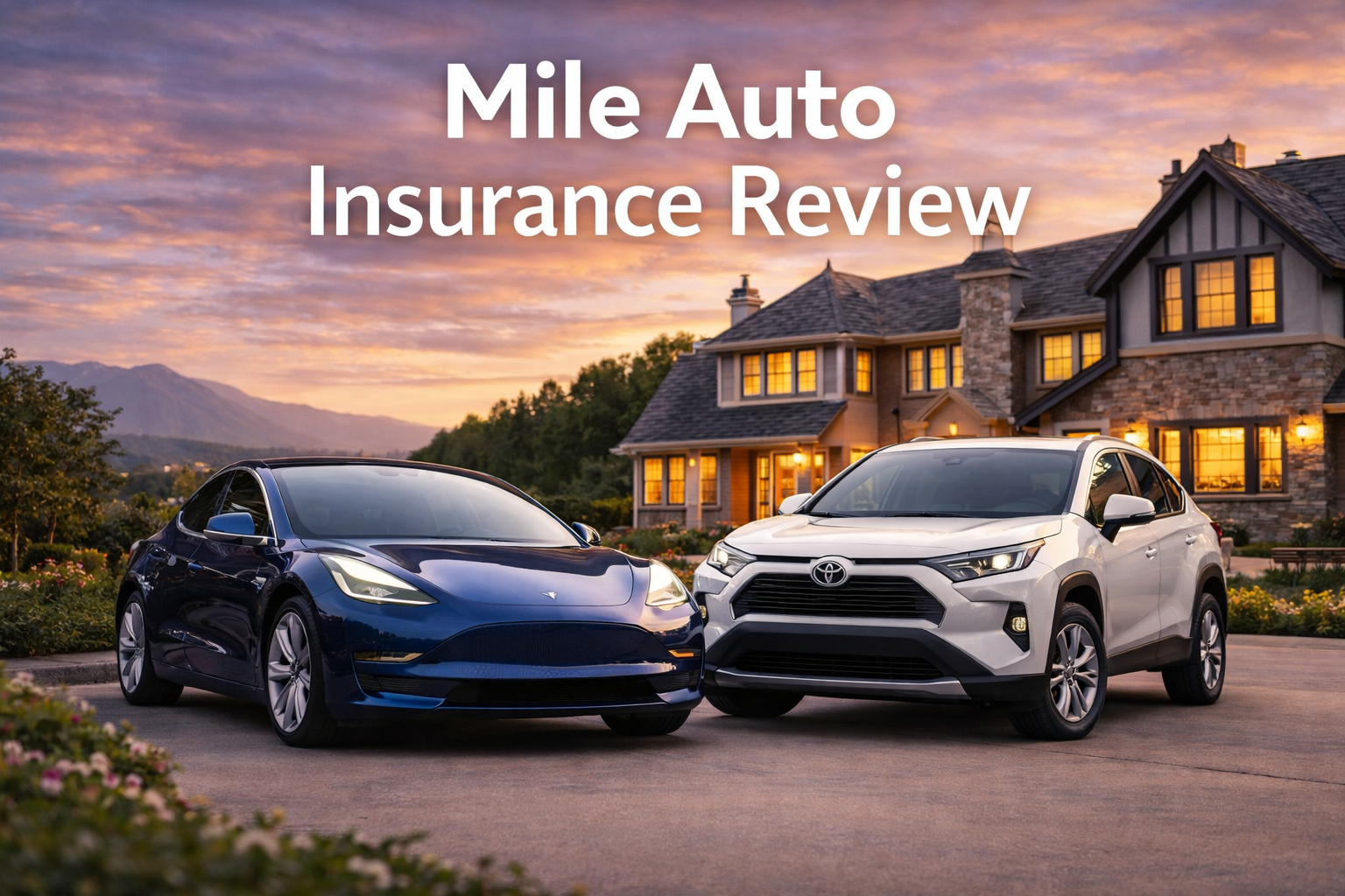 Mile Auto insurance review graphic for 2026 showing pay-per-mile pricing, driver fit, pros, cons, and quote options
