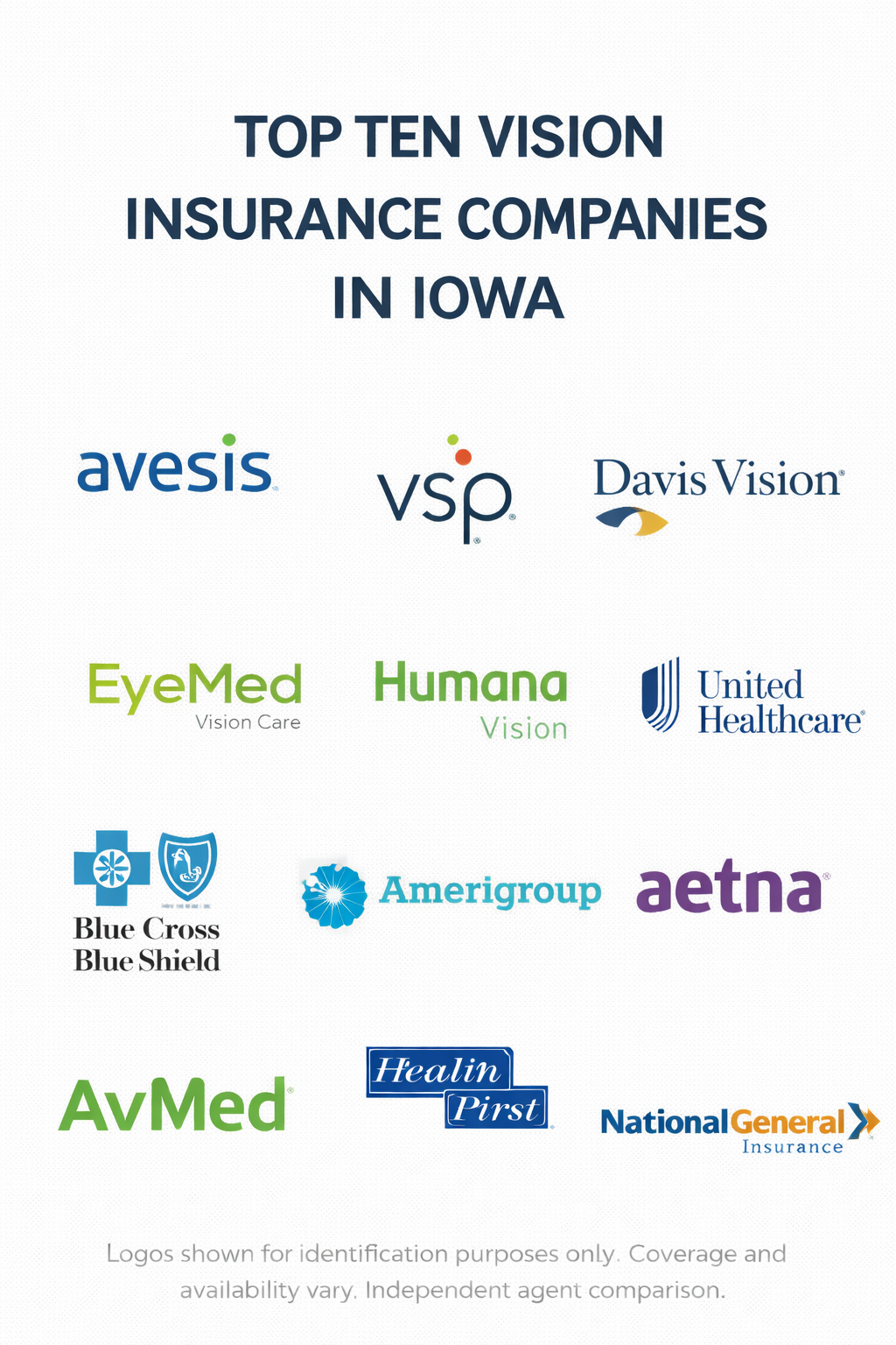 Vision insurance companies in Iowa for 2026 with side-by-side comparison of networks, frame allowances, and eyewear upgrade costs