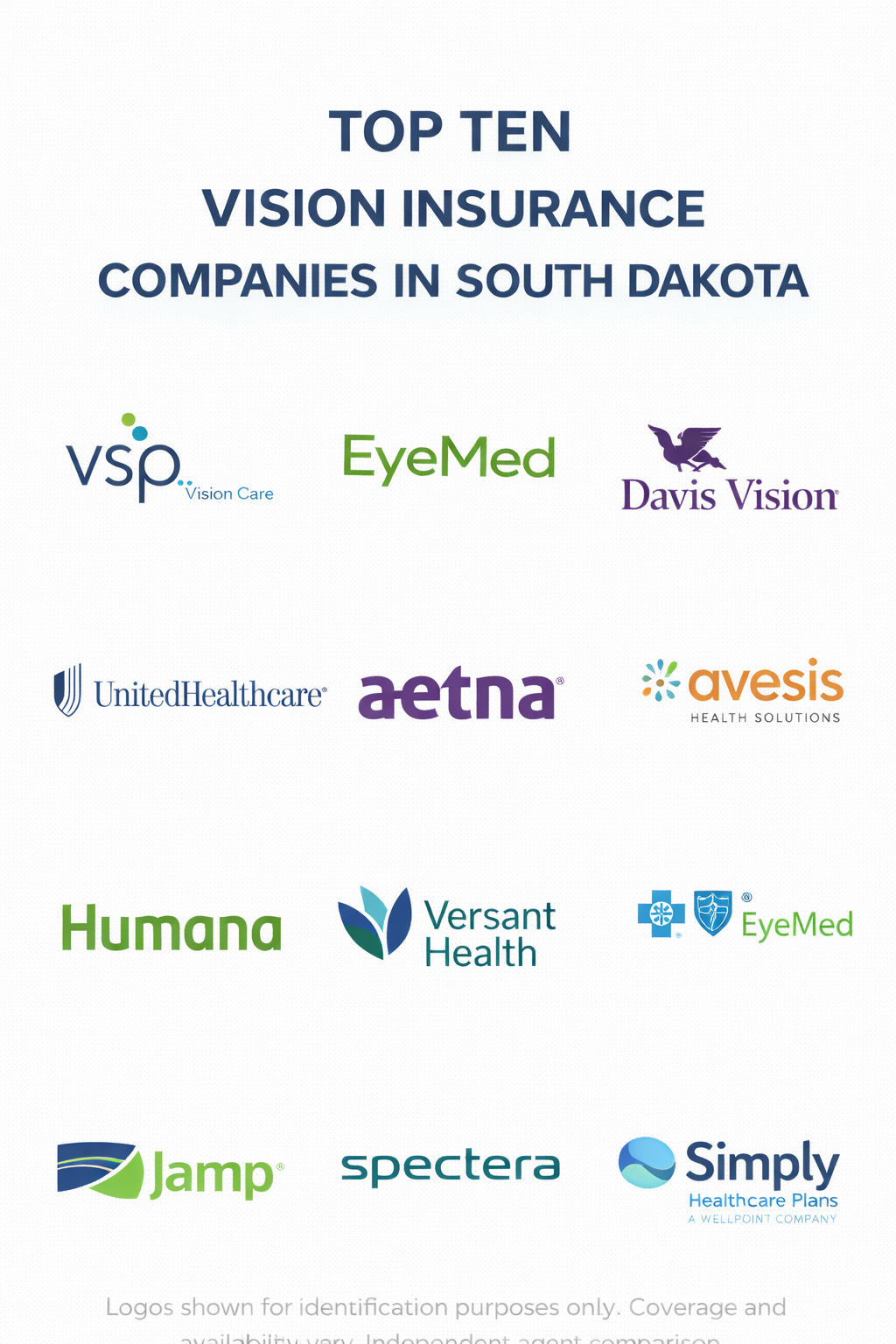 Vision insurance companies in South Dakota for 2026 with eye exam, glasses, contact lens, and network comparison