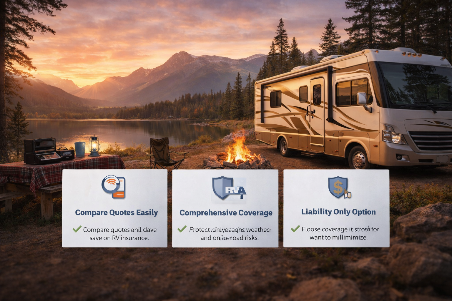 Cheap RV insurance in 2026 with motorhome and travel trailer coverage comparison, pricing factors, and savings tips