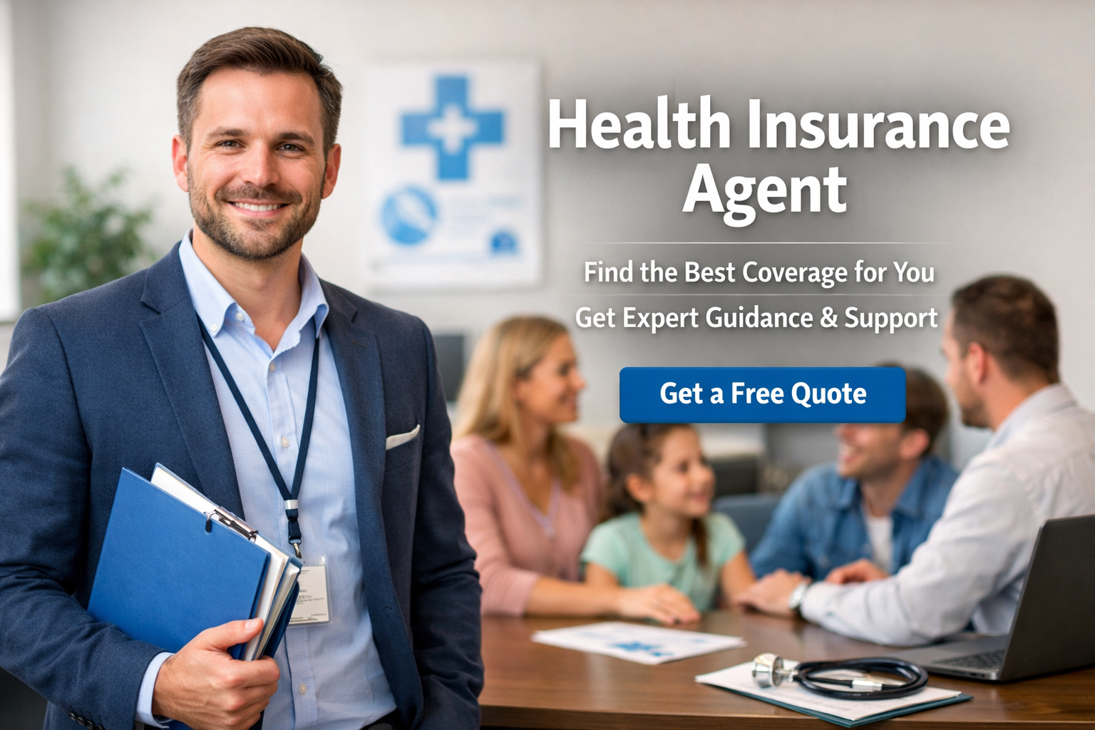 Health insurance agent helping compare 2026 ACA plans, provider networks, subsidies, and online enrollment options