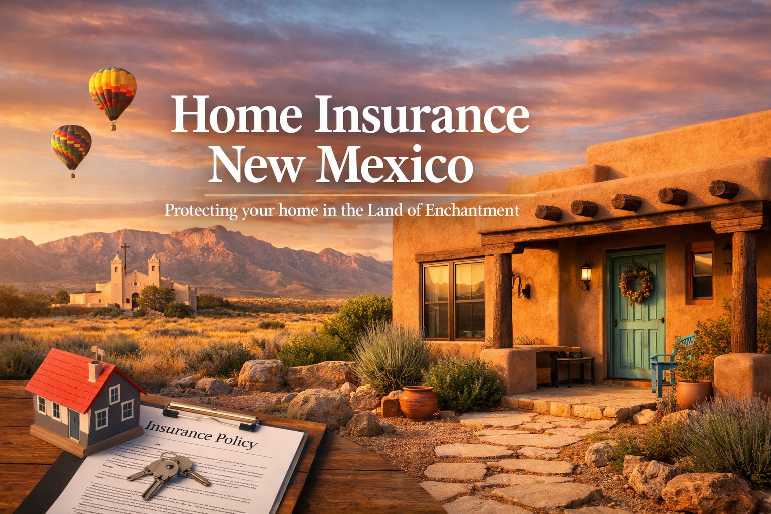 Home insurance in New Mexico for 2026 with comparison of dwelling coverage, deductibles, wildfire exposure, and replacement-cost value