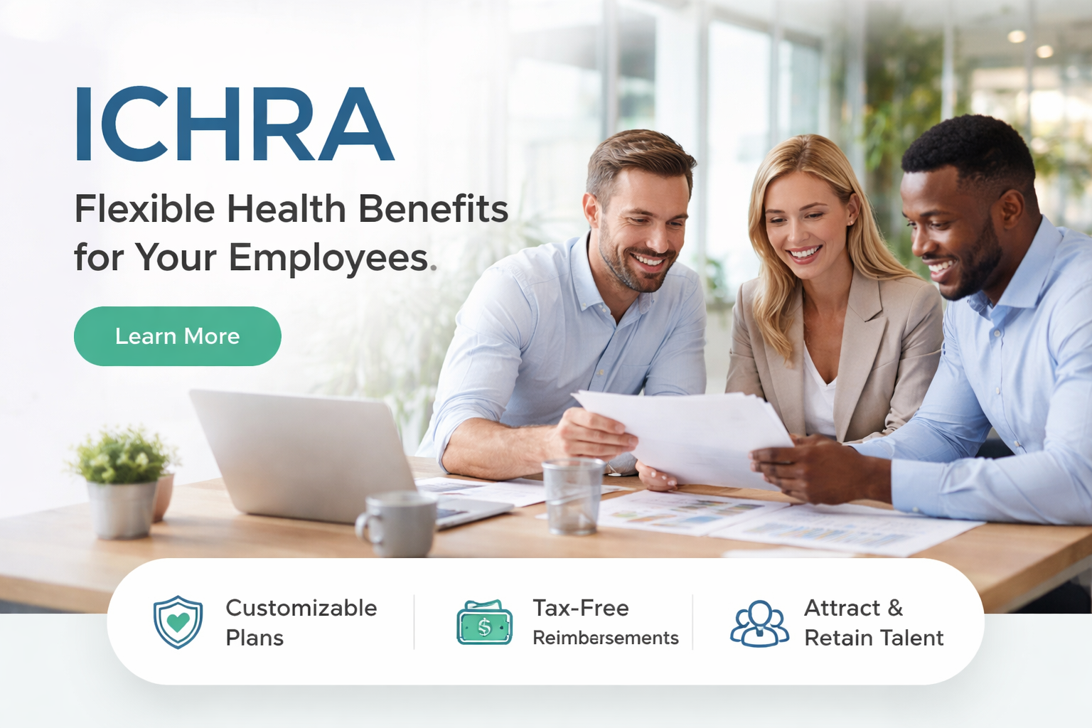 Employer reviewing ICHRA reimbursement strategy and employee health plan options for 2026