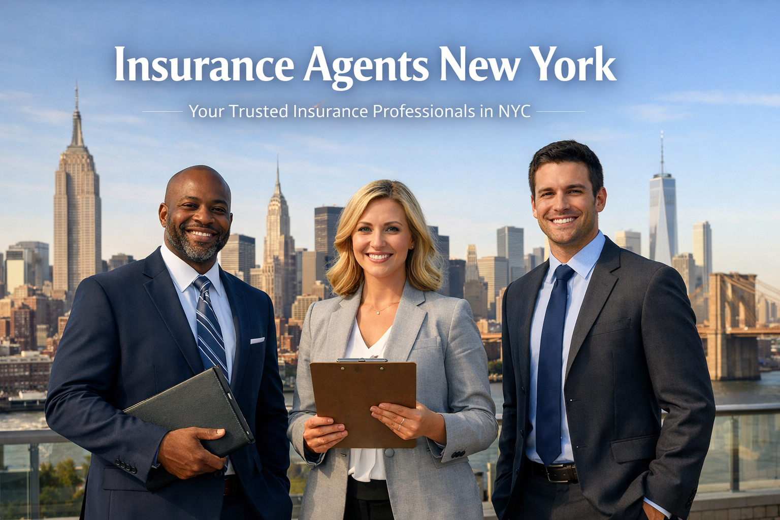 Insurance agents in New York helping individuals, families, and businesses compare coverage options in 2026