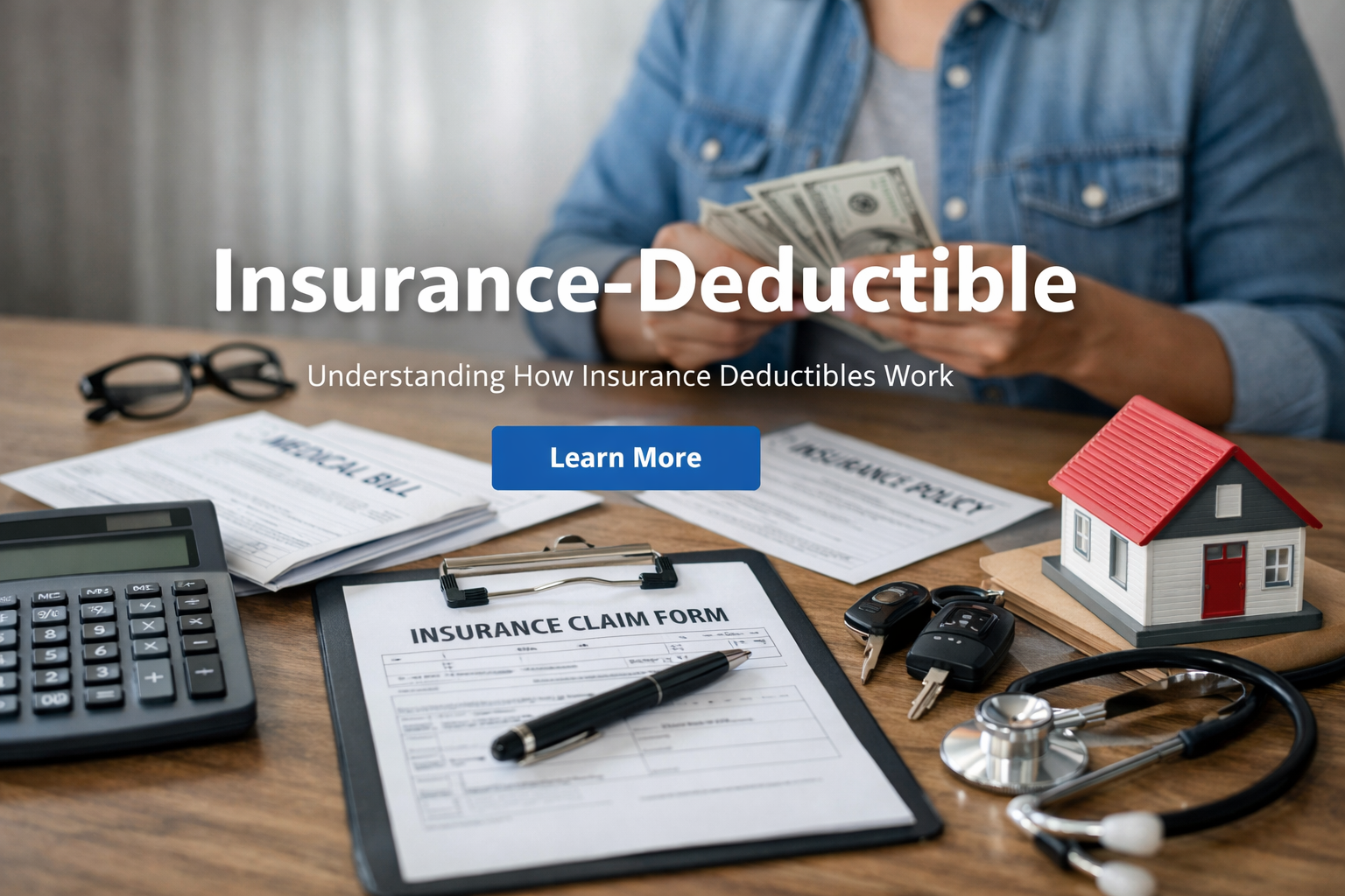Insurance deductible guide for 2026 showing how deductible choices affect premiums and claims across auto, home, health, and business insurance