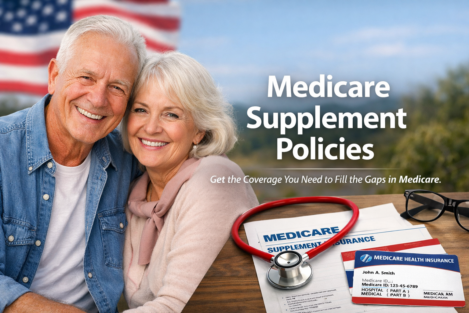 Couple reviewing Medicare Supplement policy coverage