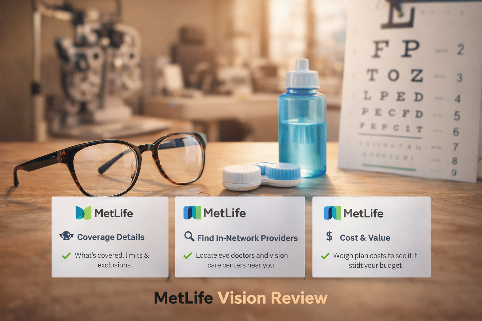 MetLife Vision review for 2026 showing eyeglasses, contacts, exam coverage, and side-by-side plan comparison