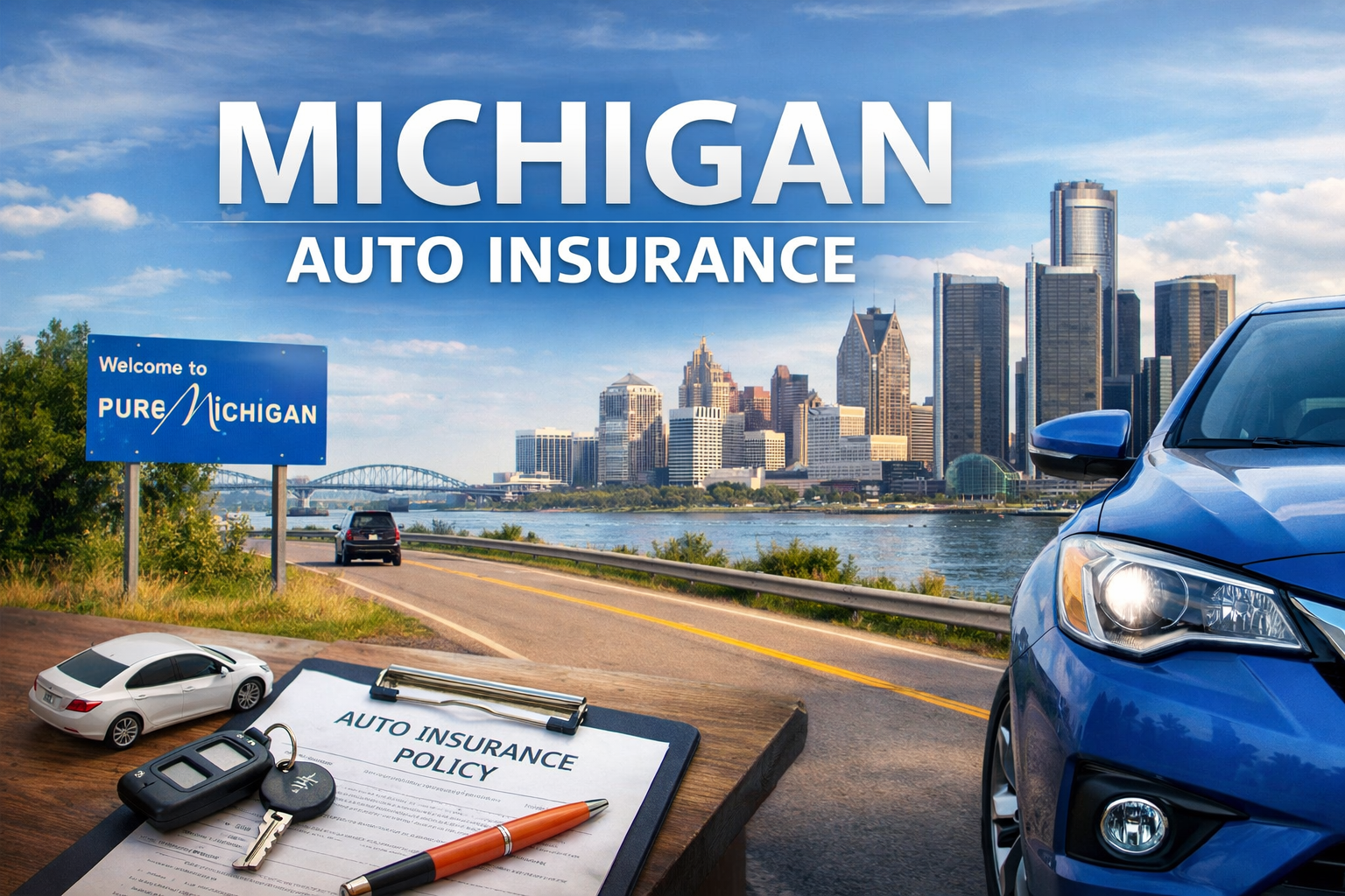 Michigan auto insurance comparison for 2026 showing no-fault coverage, PIP choices, collision, and mini-tort