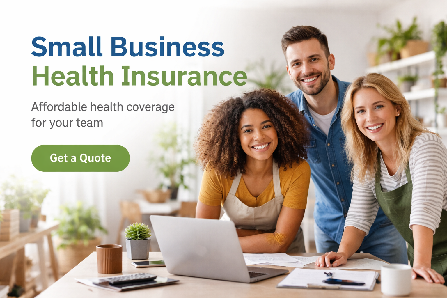 Small business owner comparing employee health insurance options for a growing team in 2026