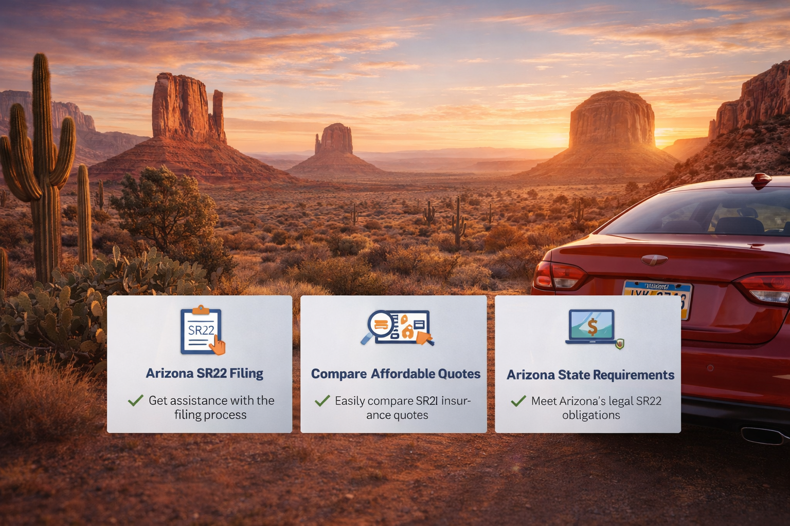 Arizona SR-22 insurance guide for 2026 showing filing rules, reinstatement steps, and non-owner SR-22 options