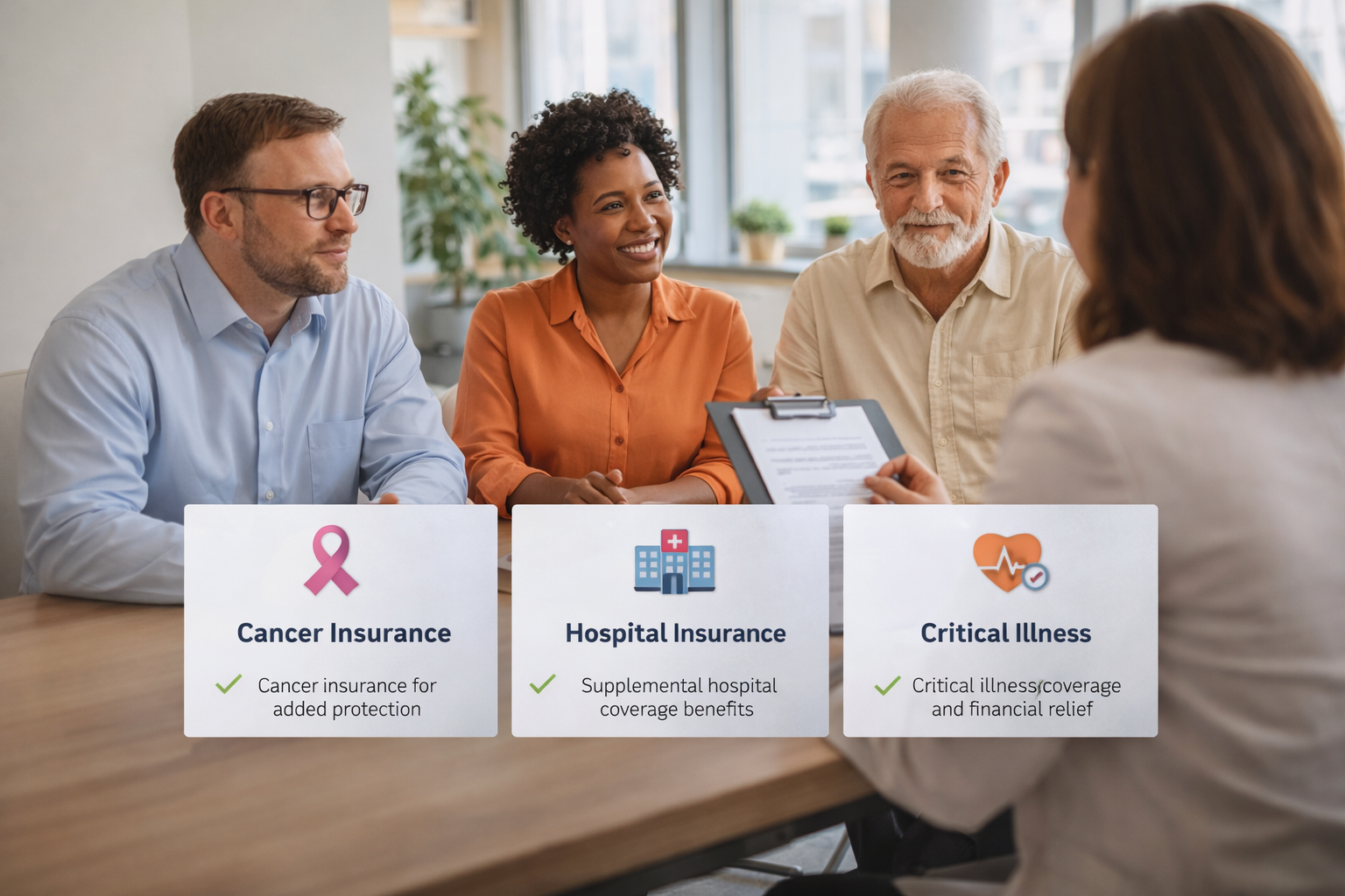 Supplemental insurance plans for 2026 showing accident, hospital, critical illness, and fixed-benefit coverage options