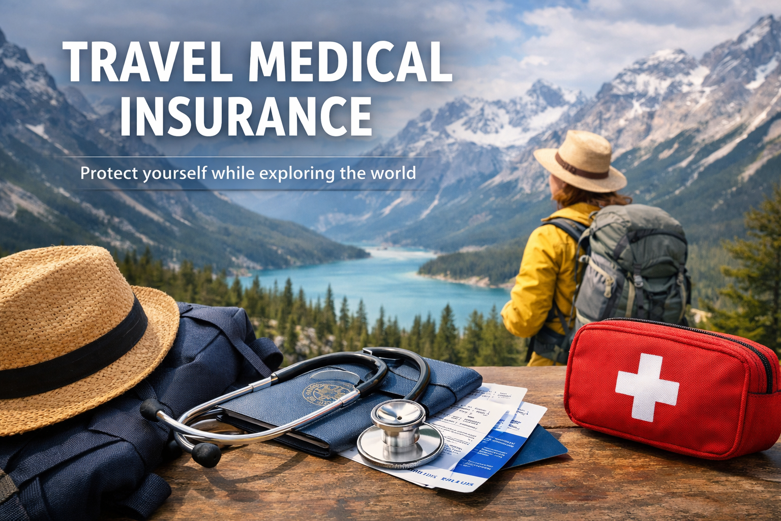 Traveler reviewing travel medical insurance options for international coverage in 2026