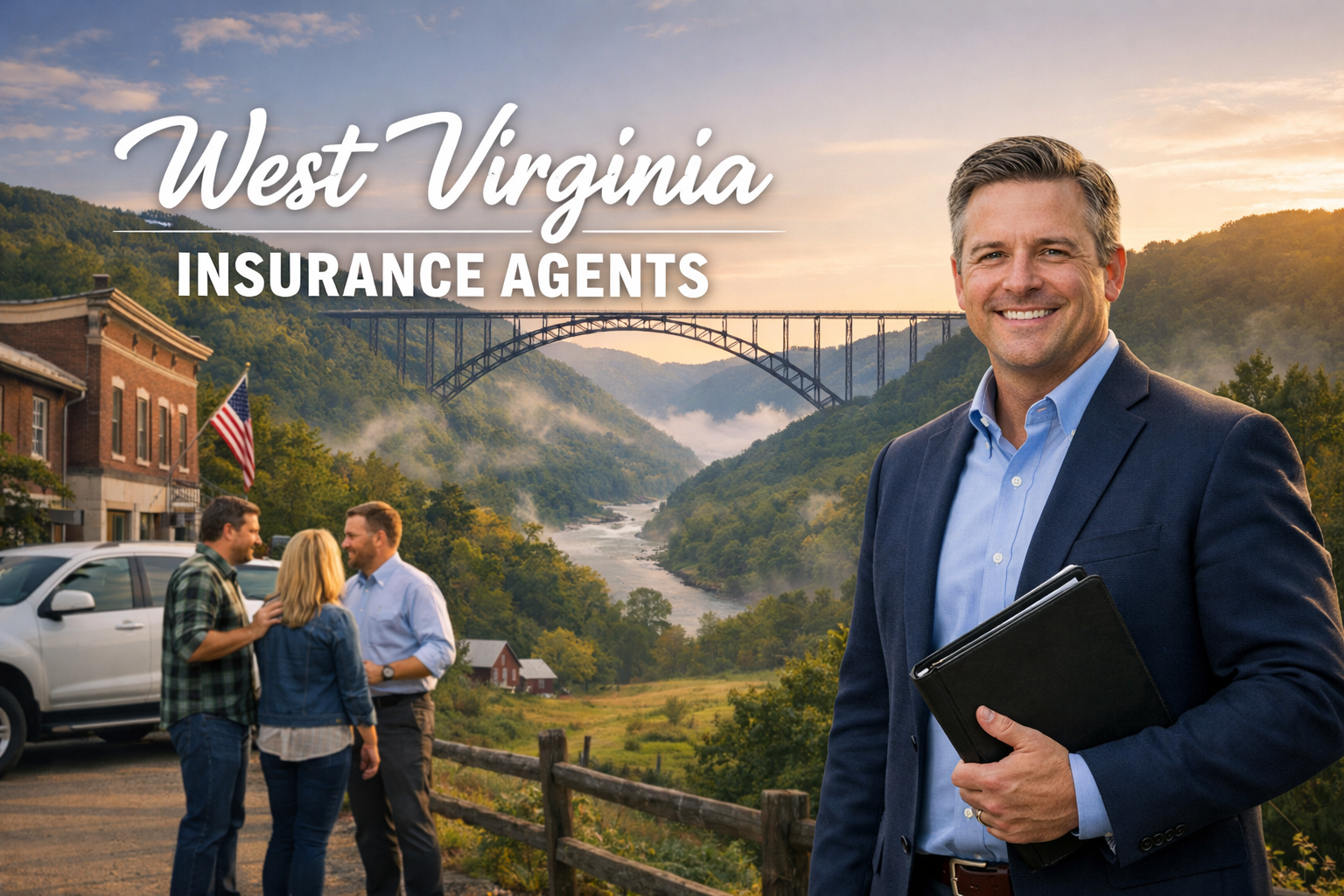 Insurance agents in West Virginia helping compare auto, home, renters, life, and business insurance options in 2026
