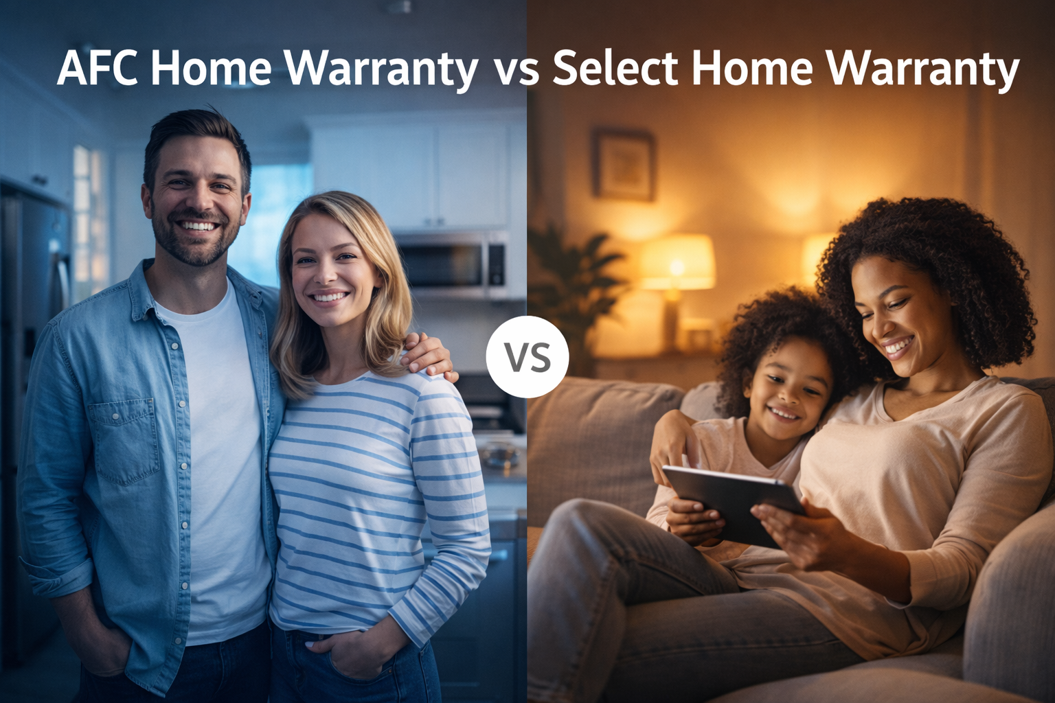 AFC Home Warranty vs Select Home Warranty comparison for 2026 with plans, service fees, waiting periods, and contract fit