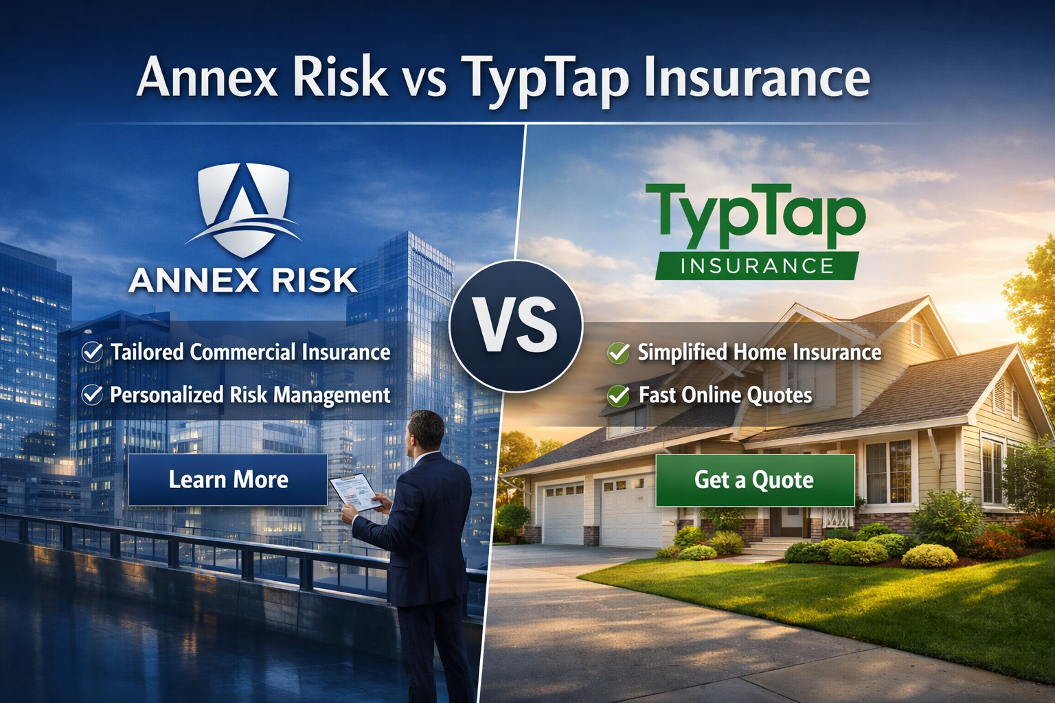Annex Risk vs TypTap Insurance comparison for 2026 showing homeowners coverage, flood setup, product focus, and digital quote considerations