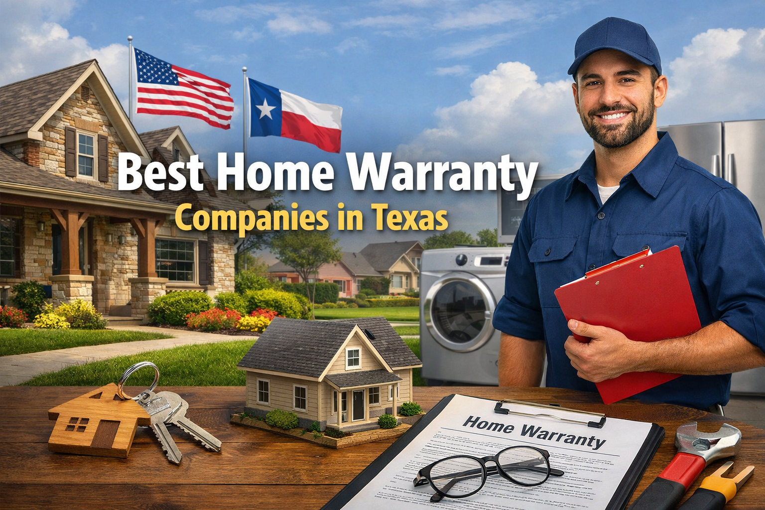 Best home warranty companies in Texas for 2026 with side-by-side comparison of plans, service fees, and waiting periods