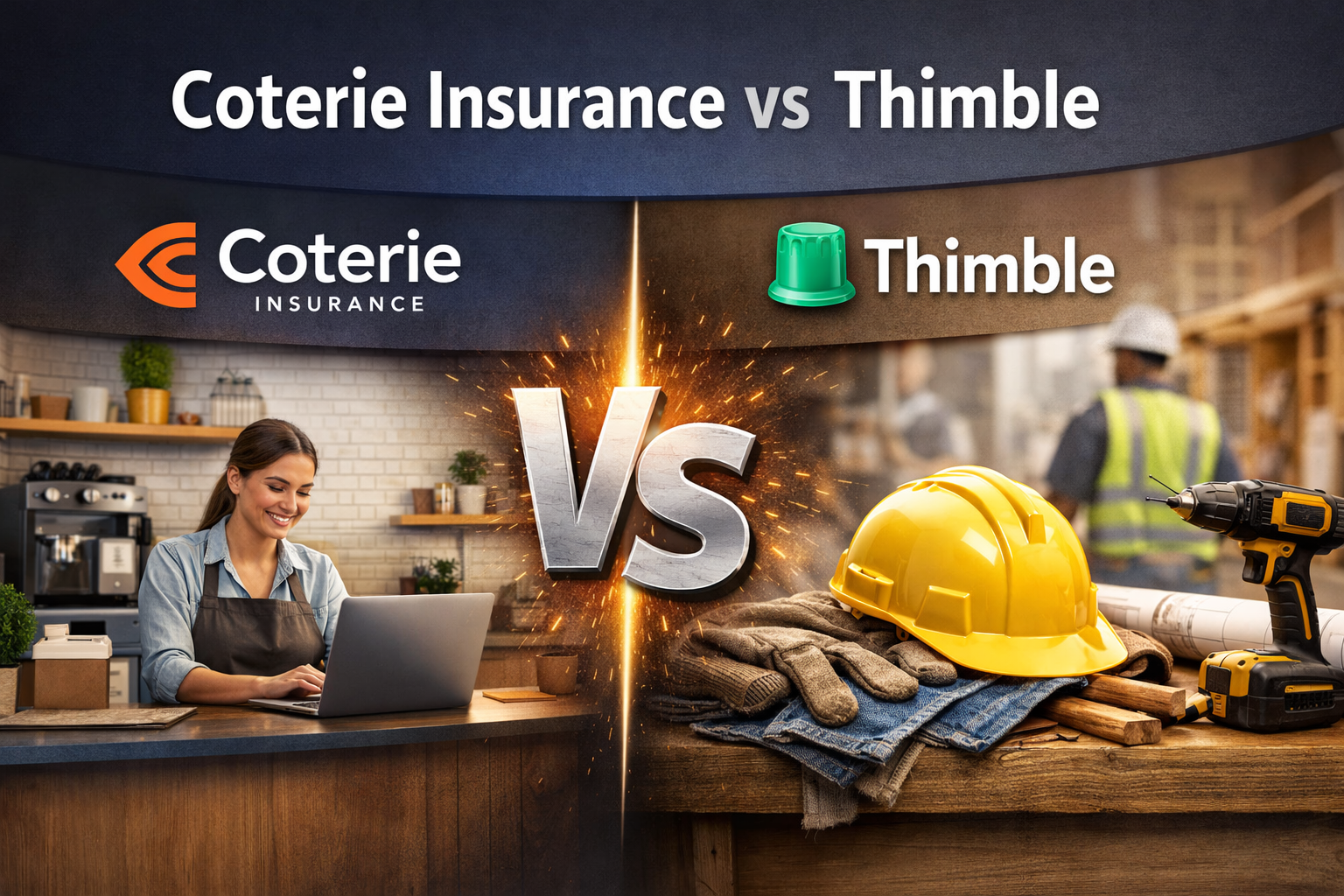 Coterie Insurance vs Thimble comparison for 2026 showing coverage flexibility, COI speed, and small business fit