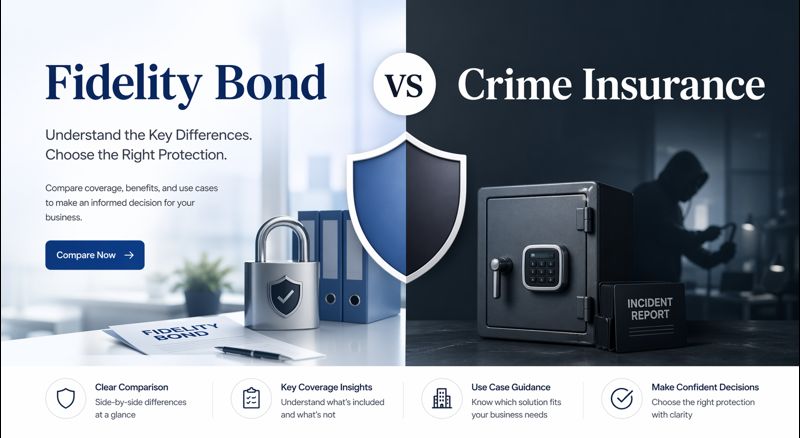 Fidelity bond vs crime insurance in 2026 with ERISA bond rules, employee dishonesty protection, and broader crime coverage comparison