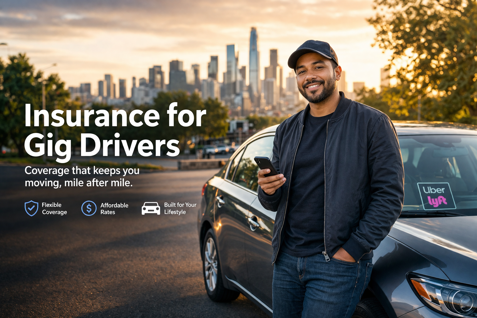 Insurance for gig drivers in 2026 showing rideshare, delivery, app-on gaps, endorsements, and auto coverage choices