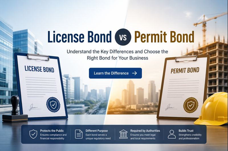 License bond vs permit bond comparison for business owners, contractors, and permit applicants in 2026