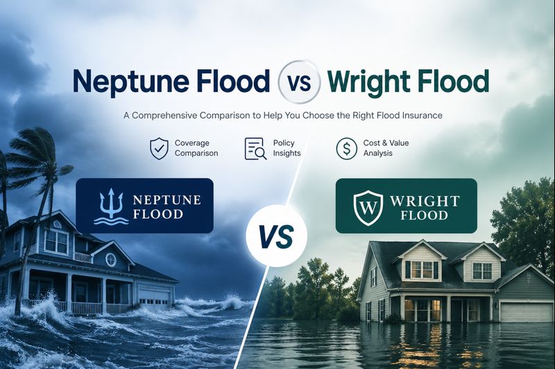 Neptune Flood vs Wright Flood comparison for homeowners reviewing private flood insurance and NFIP options in 2026
