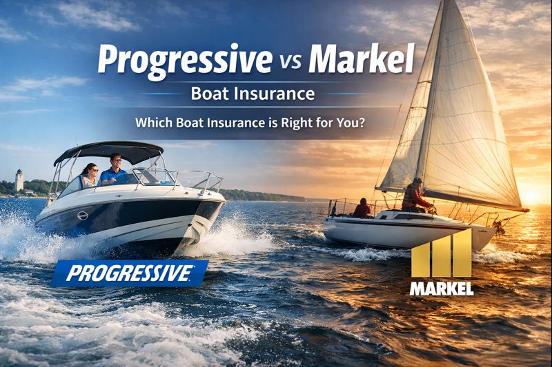 Progressive vs Markel boat insurance comparison for 2026 showing towing, agreed value, fishing coverage, and quote guidance