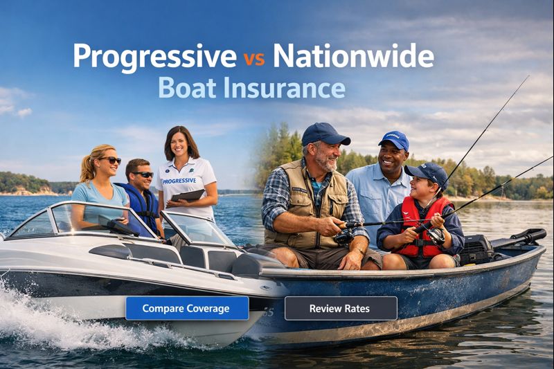 Progressive vs Nationwide boat insurance comparison for 2026 showing towing, package options, claims support, and quote guidance