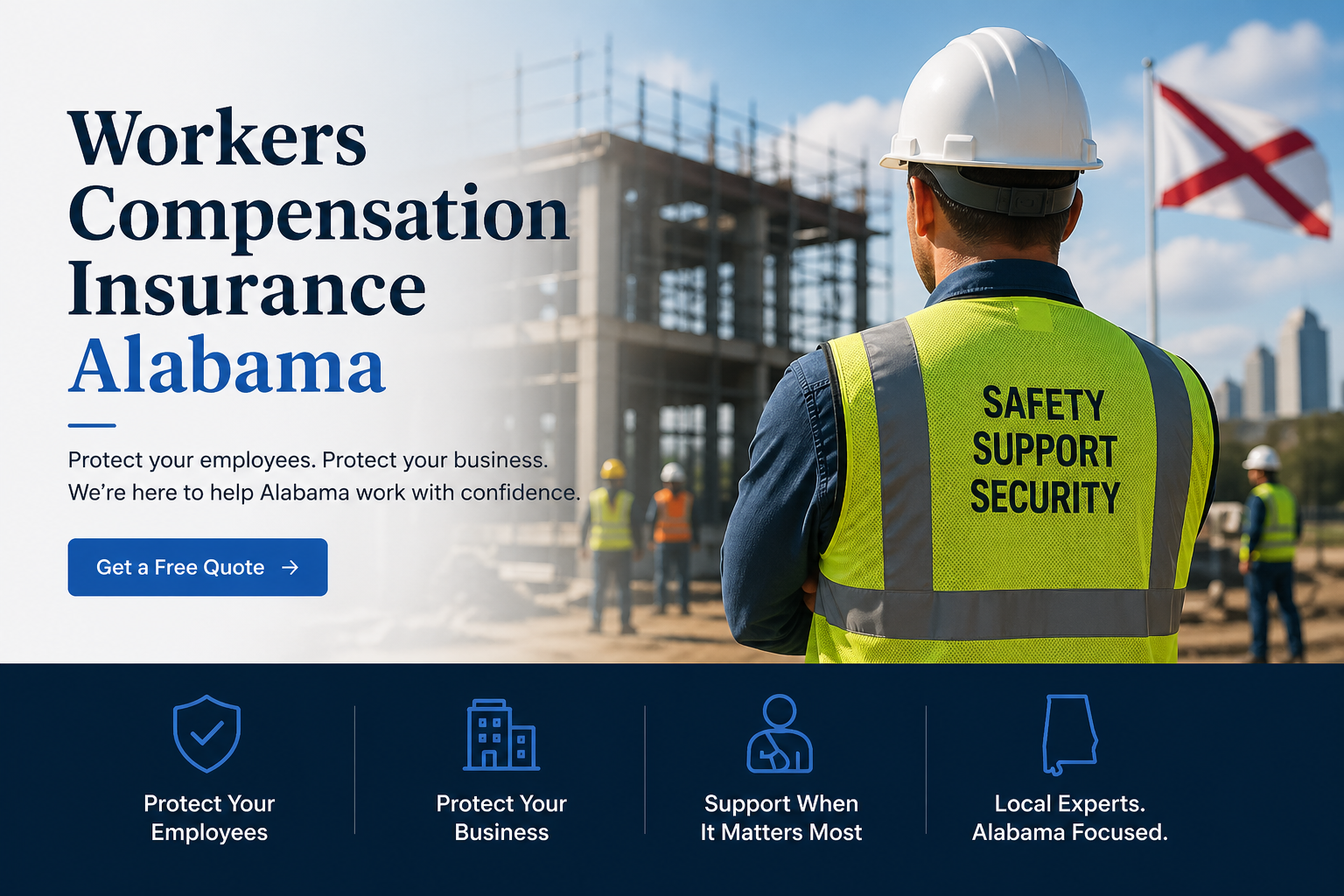 Workers compensation insurance in Alabama for employers comparing payroll, employee count, class codes, audits, and online quotes