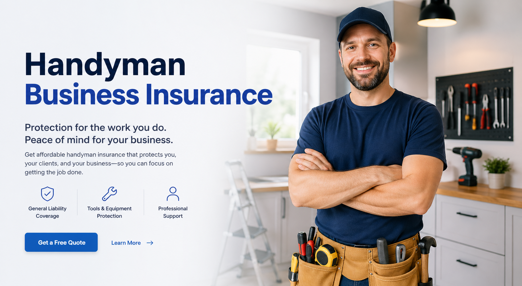 Handyman business insurance for independent repair professionals, contractors, remodelers, and home service businesses