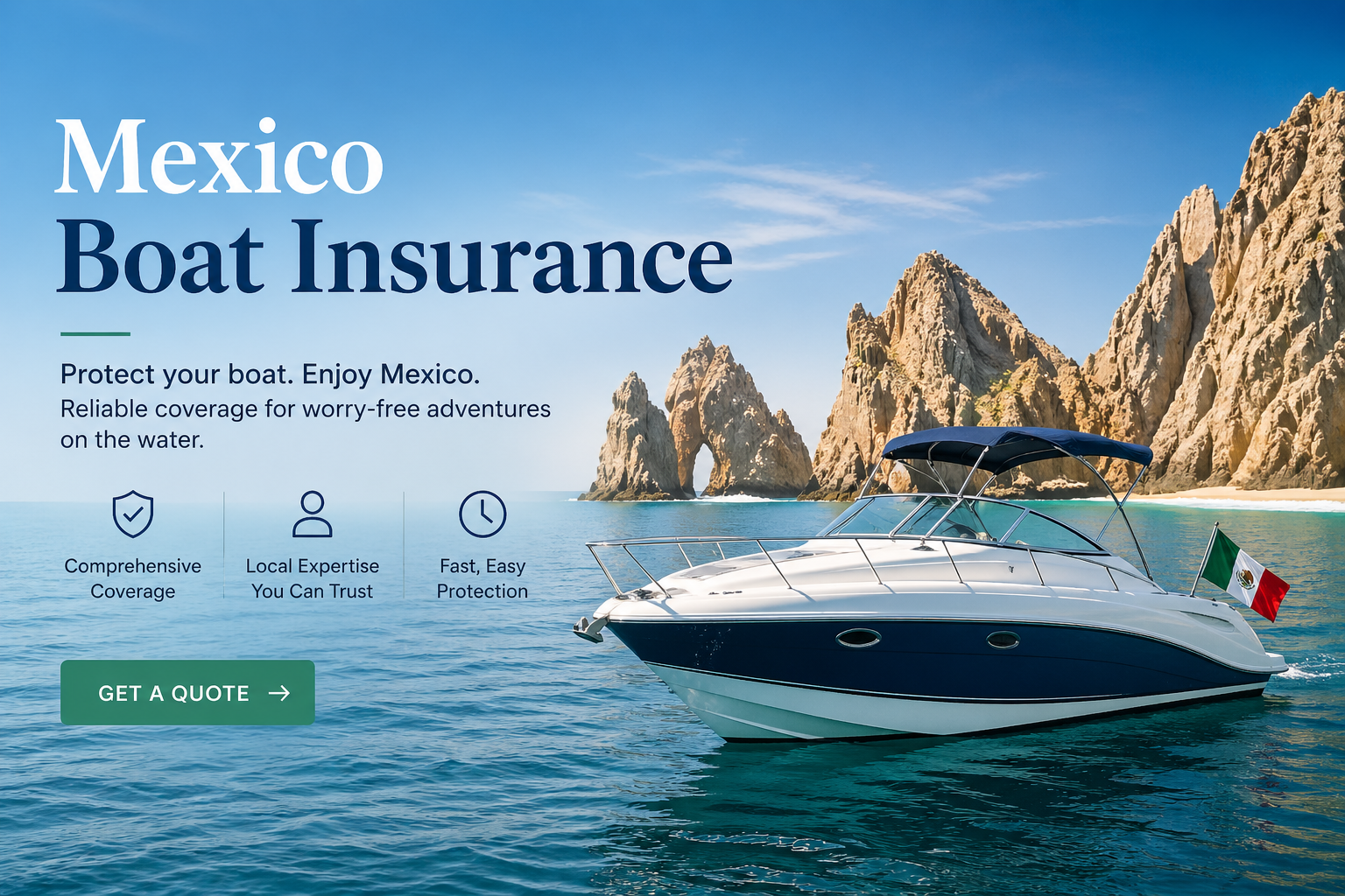 Boat owner comparing Mexico boat insurance for yachts, sailboats, jet skis, and personal watercraft before entering Mexican waters