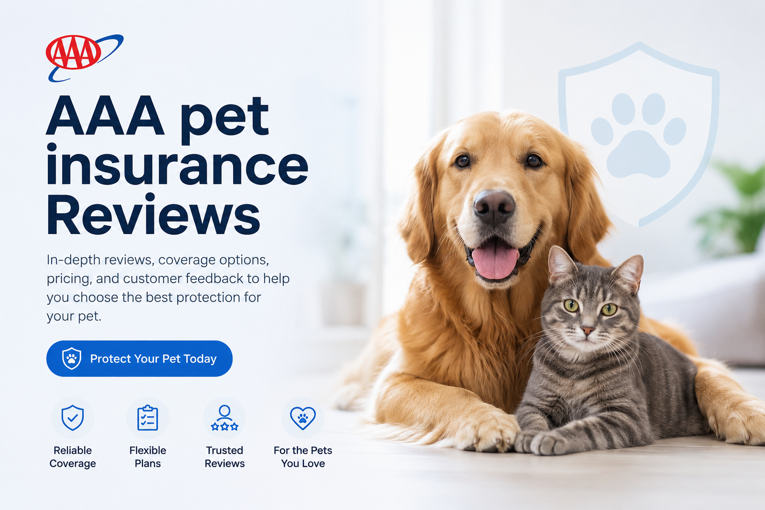 AAA pet insurance reviews comparison for regional partners, member discounts, pet coverage, wellness options, claims, costs, and pet insurance quotes