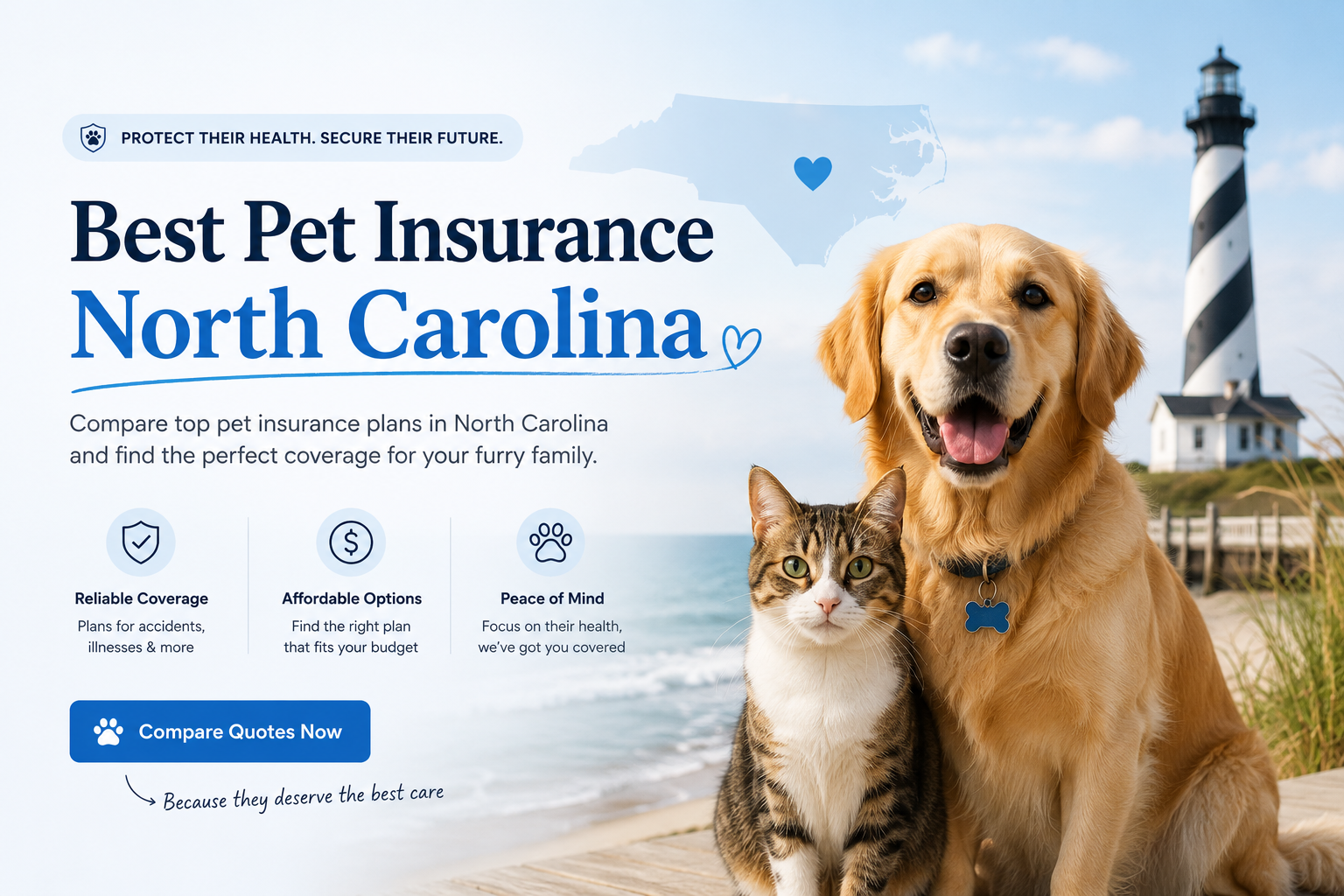 Best pet insurance in North Carolina for 2026 with dog and cat coverage comparison for accident, illness, wellness care, deductibles, and reimbursement