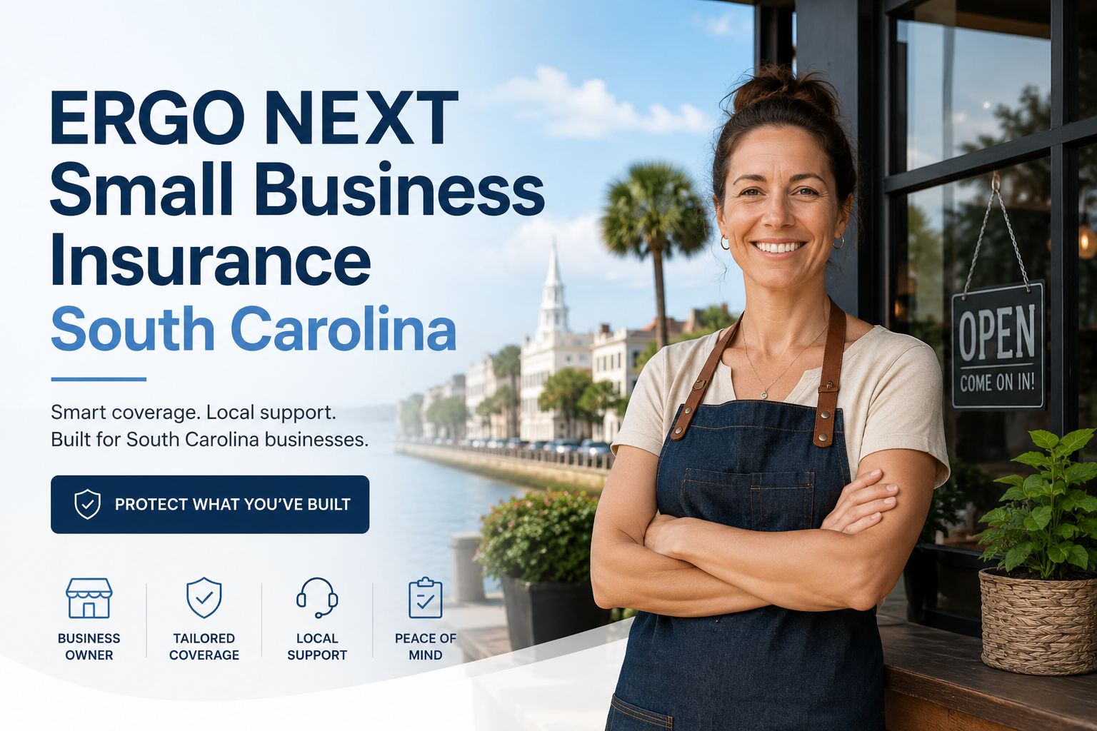 ERGO NEXT small business insurance South Carolina quote guide for contractors, consultants, retailers, service businesses, and online certificates of insurance